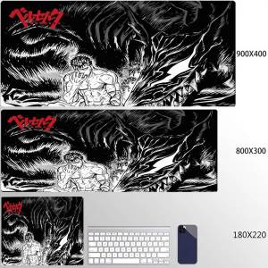 Bandai | Berserk Guts Anime Mouse Pad Large Computer Office Game Table Mats XXL Rubber Anti-slip Gaming Keyboard Mousepads Long Desk Pads