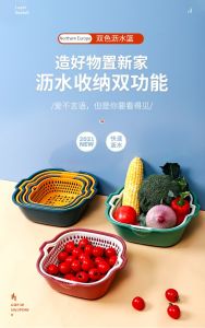 Ready Stock - 6 IN 1 Strainer & Colander For Fruits and Vegetables washing drainer basket 现货 双层沥水篮