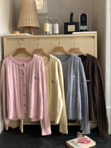 imimtuan | Áo Sweater Thêu Chó Dachshund Phong Cách Retro Rộng Rãi