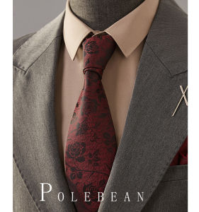 Mens Retro Korean Style Tie Brown Blue Wedding Casual Versatile Formal Business Hand Tied Pattern Italian Style Necktie