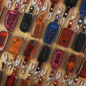 Cover Keyless Leather Untuk Type Mobil Pajero/Expander/Mirage/Outlander/Delica/Eclipse Free Ukir Logo Dan Nama