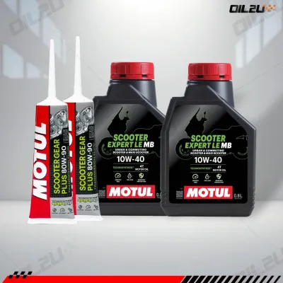 ชุดเซ็ท FORZA 300-350/ADV 350 น้ำมันเครื่อง Motul Scooter Expert 10W40 กระป๋องละ 0.8ลิตร กึ่งสังเคราะห์