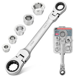 7 In 1 Double Head Reversible Ratchet Combination Spanner Set Mechanic Universal Socket Set Wrench Tool Ratchet Wrench