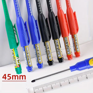2-8Pcs 45mm Waterproof Long Head Nib Deep Hole Markers Pen Tile Carpenter Pen Multi-purpose for Woodworking Black/Blue/Red Ink