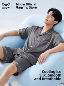 MiiOW | Icy Silk Summer New Thin Short Sleeve Collar Wearable Loungewear