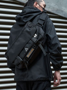 Large Capacity Mens Sport Riding Crossbody Bag Tactical Briefcase Cycling Oxford Cloth Shoulder Bag with Multiple Compartments