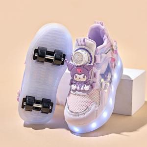 Flashy Four-Wheel Skate Shoes