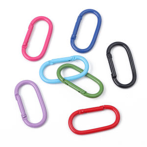 ชุดหัวเข็มขัดปีนเขาทรงรีสำหรับทำเครื่องประดับอัญมณีแฟชั่น DIY 25X50มม. สำหรับ 2-5 ชิ้น/ถุง สีสเปรย์โลหะผสม