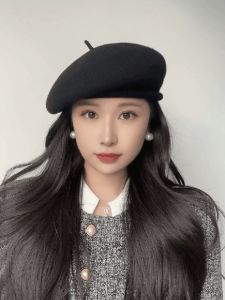 หมวกเบเร็ตผ้าขนสัตว์สีแดงอังกฤษ หมวกฤดูหนาวแบบลำลอง หน้าร้อน ฤดูใบไม้ผลิ ฤดูใบไม้ร่วง ฤดูหนาว หมวกเบเร็ตทรงกลม หมวกผู้หญิง หมวกแฟชั่น หมวกบ้านเกิด