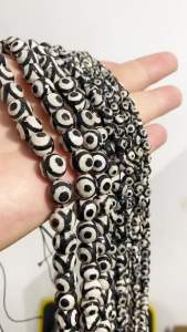 Natural Stone Black Eyes Dzi Agate 6 8 10 12MM Faceted Round Beads For Jewelry Making DIY Bracelet Handmade Accessories  15