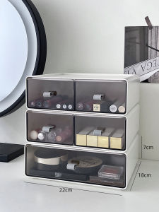 Transparent Luxury Large Capacity Storage Box for Cosmetic Perfume Mask on Desktop Organizer Rack Simplistic Overlap Structure Plastic Box