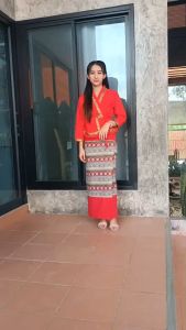 ชุดเจ้านางศิลามณี ชุดเซ็ทเสื้อ+ผ้าซิ่น ชุดพืนเมืองผ้าฝ้ายไทย