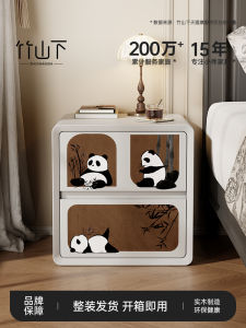 Bakery Style Small Size Solid Wood Nightstand Bedroom Storage Cabinet Luxury Sensation Wooden Bedside Cabinet Home Use