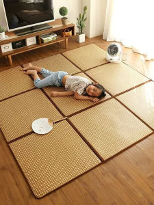 Summer Foldable Summer Sleeping Mat Floor Mat Floor Mat Nap Mat Cool Children Baby Crawling Mat Splicing Rattan Mat Carpet Rattan Bedroom Furniture Rattan Shelves - Lazada