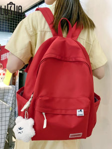 Túi Đeo Vai Đôi Màu Đỏ Nhẹ Cho Học Sinh Trung Học Và Đại Học Túi Đựng Đồ Dùng Học Tập Cho Nam Và Nữ Túi Đeo Vai Bằng Vải Nylon