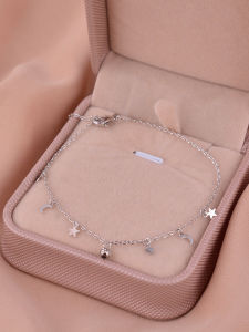 925 Sterling Silver Star Ankle Bracelet Womens Fashion Jewelry Fringe High Luxury New 2024 Trendy Foot Chain Accessory