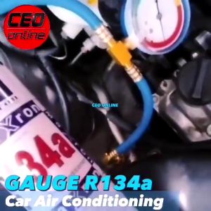 CEO 🇲🇾 CAR AIR CONDITIONING R134A  Refrigerant Recharge Hose Kit Can Tap Dispensing Valve  Hose with Pressure Gauge