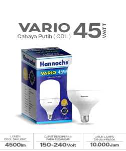 (Lebih Hemat) Lampu LED Hannochs Vario 45watt Cahaya Putih Cool Daylight 4300ml Lebih Terang