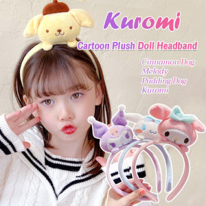 Onisa Cartoon Hair Band Hoop Kuromi Plush Doll Headband Cute Fluffy Sanrio Hairband for Women Girls Hair Accessories