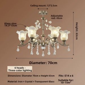 OUCHAO | American Vintage Luxury Crystal Chandelier Full Spectrum Eye Protection