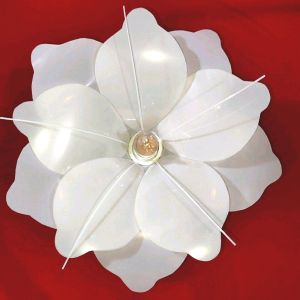 kap standing lampu dekorasi bulat mika premium