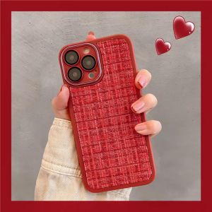 Sup&LV | Red Premium Silicone & Leather Case for iPhone 16/14 Plus/13