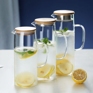 High Capacity Glass Water Bottle Set for Living Room Fridge Heat Resistant Large Capacity Cold Water Pot Luxury Design