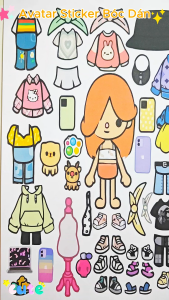 (74B)Bộ Avatar Sticker đồ chơi bóc dán ngôi nhà búp bê giấy giúp bé tự lắp ráp sáng tạo