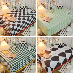 PVC Waterproof Oil-proof Modern Checkered Tablecloth