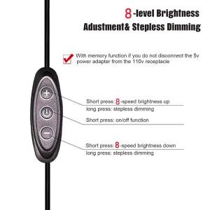 3 Key USB Dimmer Switch 5V 2A 8 Level Dimming Controller Portable LED Light Dimmer Adjustable Brightness Operation Stable 2026
