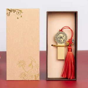 Waterproof Metal Retro Wedding Logo Engraving USB Flash Drive Creative Personalized Gift Box Ancient Style Window Flower Design