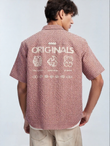 Jack Jones | Summer Short-sleeved Plaid Letter-printed Fashionable Mens Shirt