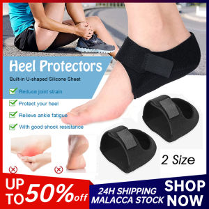 1 Pair Velcro Heel Cover Adjustable Silicone Gel Heel Protector Heel Warmer Soft Breathable Heel Pads Relief Foot Pain Pelindung Tumit