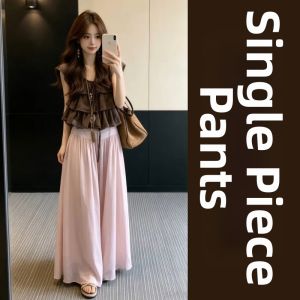 SENWA | Batwing Sleeve Top with Chiffon Wide-leg Pants Set