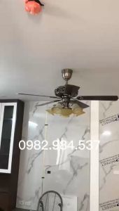 (Tặng Bóng)Quạt trần đèn chùm 5 cánh gỗ tân cổ điển cho phòng khách-Quạt đảo chiều sải cánh 132cm-6 tốc độ gió siêu mát-Bảo Hành 10 năm