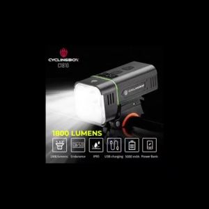 🔥Ready Stock🔥CYCLINGBOX C1810 Super Bright USB Bicycle Front Light Headlight Lamp USB Charging with Power Bank