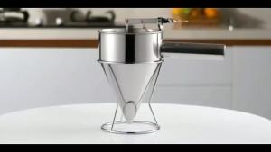 Stainless Steel Batter Funnel Pancake Batter Dispenser with Holder Octopus Balls Funnel Cooking Tool
