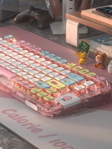 PIIFOX Keycaps PBT Key cap Cute Double Skin Milk Keycaps Heat Sublimation Transparent 118 Keys ASA Keycaps Small Full-Calouri