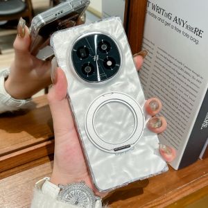 360 Degree Rotating Magnetic Absorption Stand Compatible with OPPO Find N5 Phone Case Foldable Screen Double Sided Anti-Fall Transparent Cover