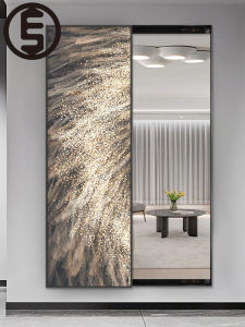 Accessible Luxury Abstract Home Entrance Painting Modern High-End Living Room Hanging Wall Mirror Painting Hidden Master Bedroom Dressing Mirror