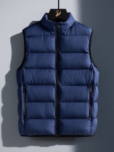 Mens down Cotton Jacket Vest 2025 New Autumn Winter Thickened Loose Sleeveless Shoulder Pad Vest Outerwear Cotton Clothes