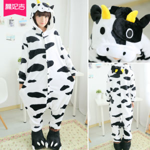 Dinosaur Cartoon Couple One-Piece Pajamas Female Winter Mens Cute Anime Animal Student Thickened Flannel Adult