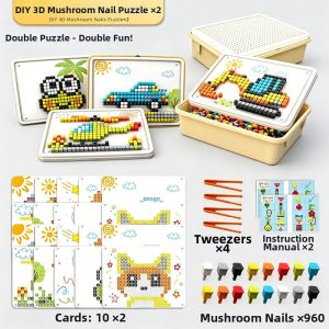 BEISHU | Creative 3D Mushroom Nails Puzzle Educational Toy