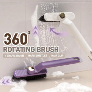 360 Rotating Cleaning Brush Hard Bristle Gap Brushes Multifunction Bathroom Tile Dead Angle Corner Edge Cleaning Tools