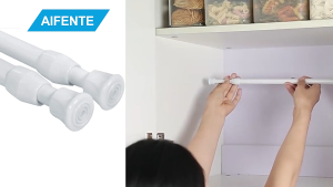 Adjustable Bathroom Shower Curtain Rods Metal Voile Extendable Anti-slip Tension Telescopic Pole Batang Langsir 多用途伸縮桿  TOLUS