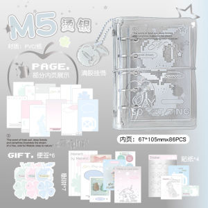 RosyPosy Portable Mini Pocket Notebook High Aesthetic Value Student M5 Scrapbooking Book Refillable Flexible Cover