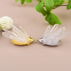 1PC Natural Clear Quartz Cluster Hand-made Hedgehog Reiki Crystal Cluster Ore Magic Cure Crystal Crafts For Home Decoration Gift
