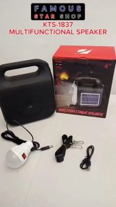 Speaker Genset Multifungsi Solar Panel Surya Speaker Bluetooth Full Bass Power Bank Lampu Senter Bohlam KTS-1837 Multifungsi | Lampu Emergency | Lampu Solar | Radio SOlar | Speaker Solar | Senter Solar - FAS DISKON 25%