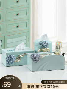 Elegant European Style Decorative Tissue Box Storage Home Living Room Coffee Table High End Napkin Drawer Resin Material