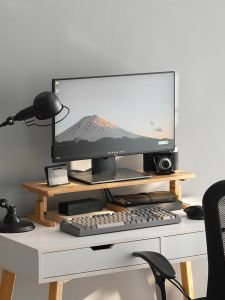Có Thể Điều Chỉnh Máy Tính Nâng Bàn Màn Hình Bàn Đứng Chất Liệu Tre 1 Lớp Sắp Xếp Lưu Trữ Cho Khu Vực Văn Phòng